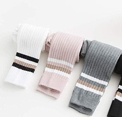 Little Baby Girls Ankle Length Knit Footless Tights Cable Knit Leggings
