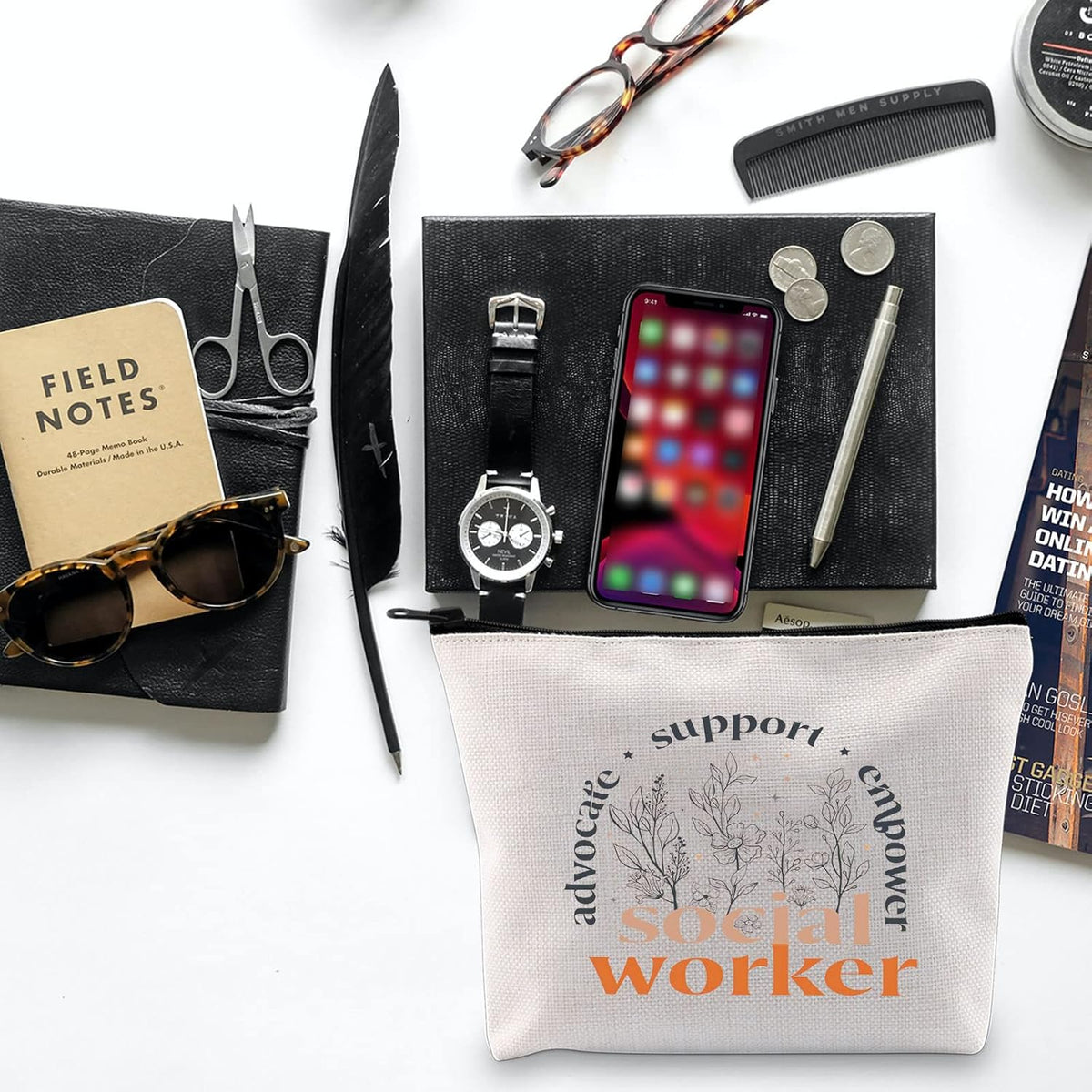 Social Worker Makeup Bag Social Worker Gift Social Work MSW LSW Gift for Social Worker Social Worker Appreciation Gift(Social Worker)